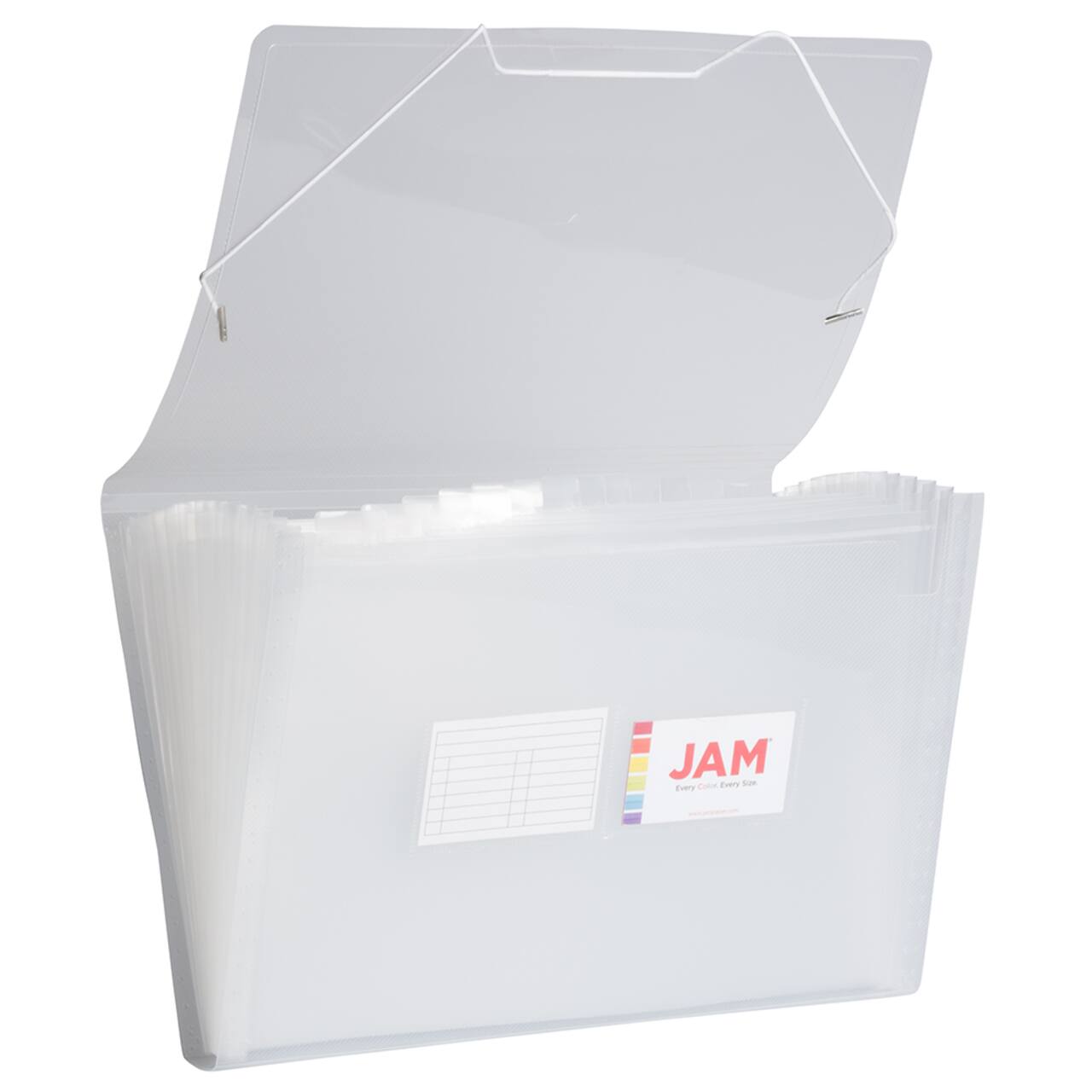 JAM Paper 10" x 15" Legal Size 13 Pocket Plastic Expanding File Accordion Folder